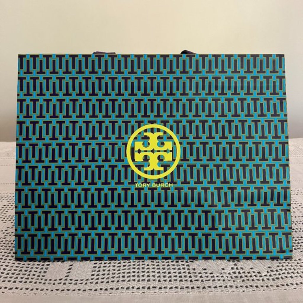 Tory Burch Blue Purple  Green Paper Shopping Bag